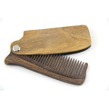 FQ marca al por mayor plegable peine de madera barba logotipo personalizado sándalo v peine